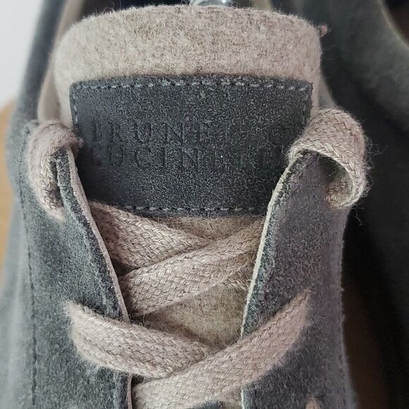 Brunello Cucinelli Men's Blue Suede Sneakers Size EU 45 - Picture 4 of 13